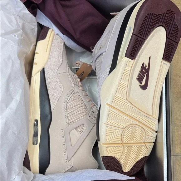 Jordan Men's Sneakers in Cream and Brown - Picture 4 of 4